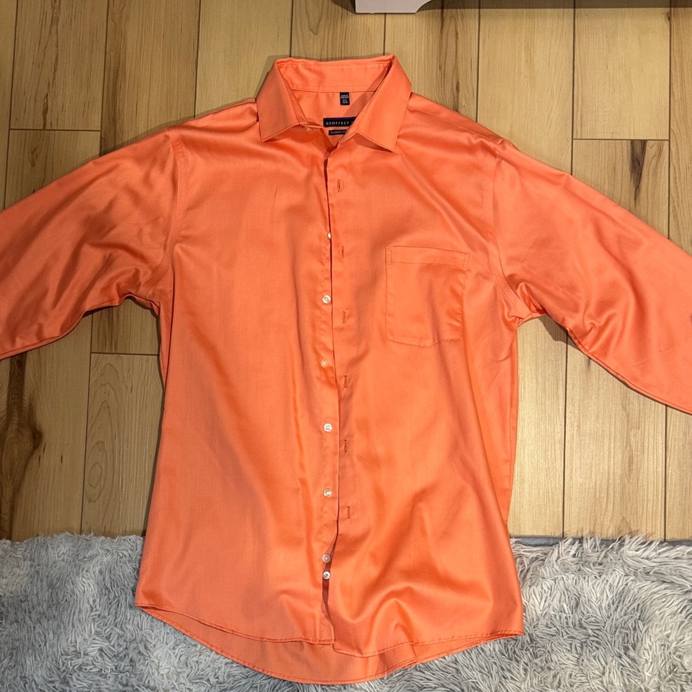 Geoffrey Beene Vibrant Orange Dress Shirt